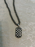 Checkered Pendant Necklace