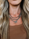 Turquoise + Pearl Stacker Necklace