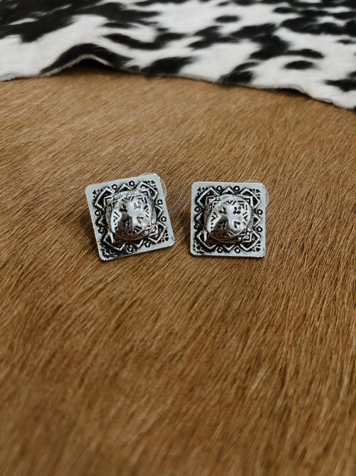 Concho Stud Earrings