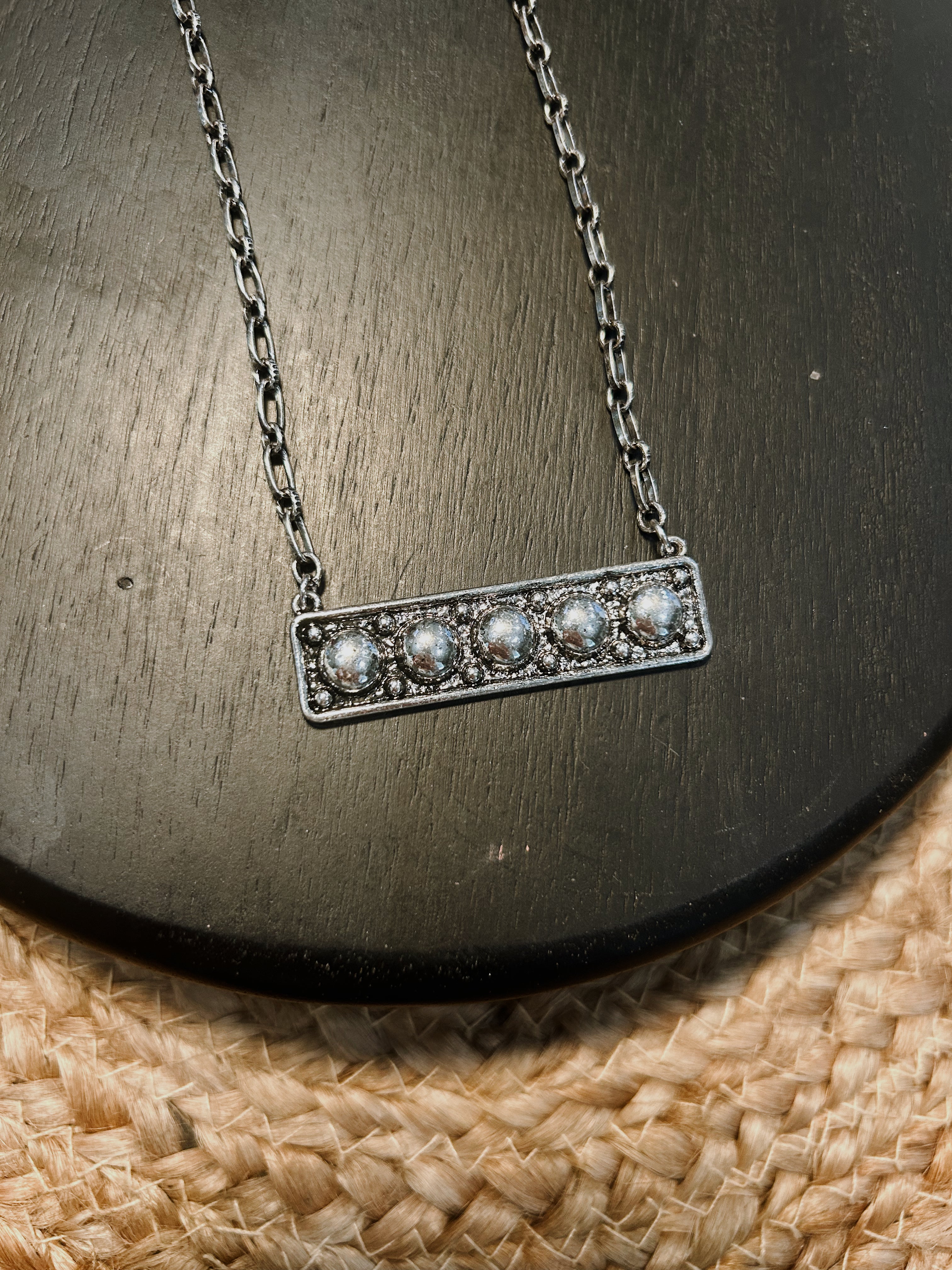 Embossed Bar Necklace