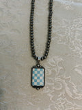 Checkered Pendant Necklace