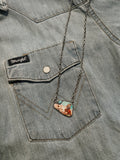 Rodeo Scenery + Stone Pendant Necklace