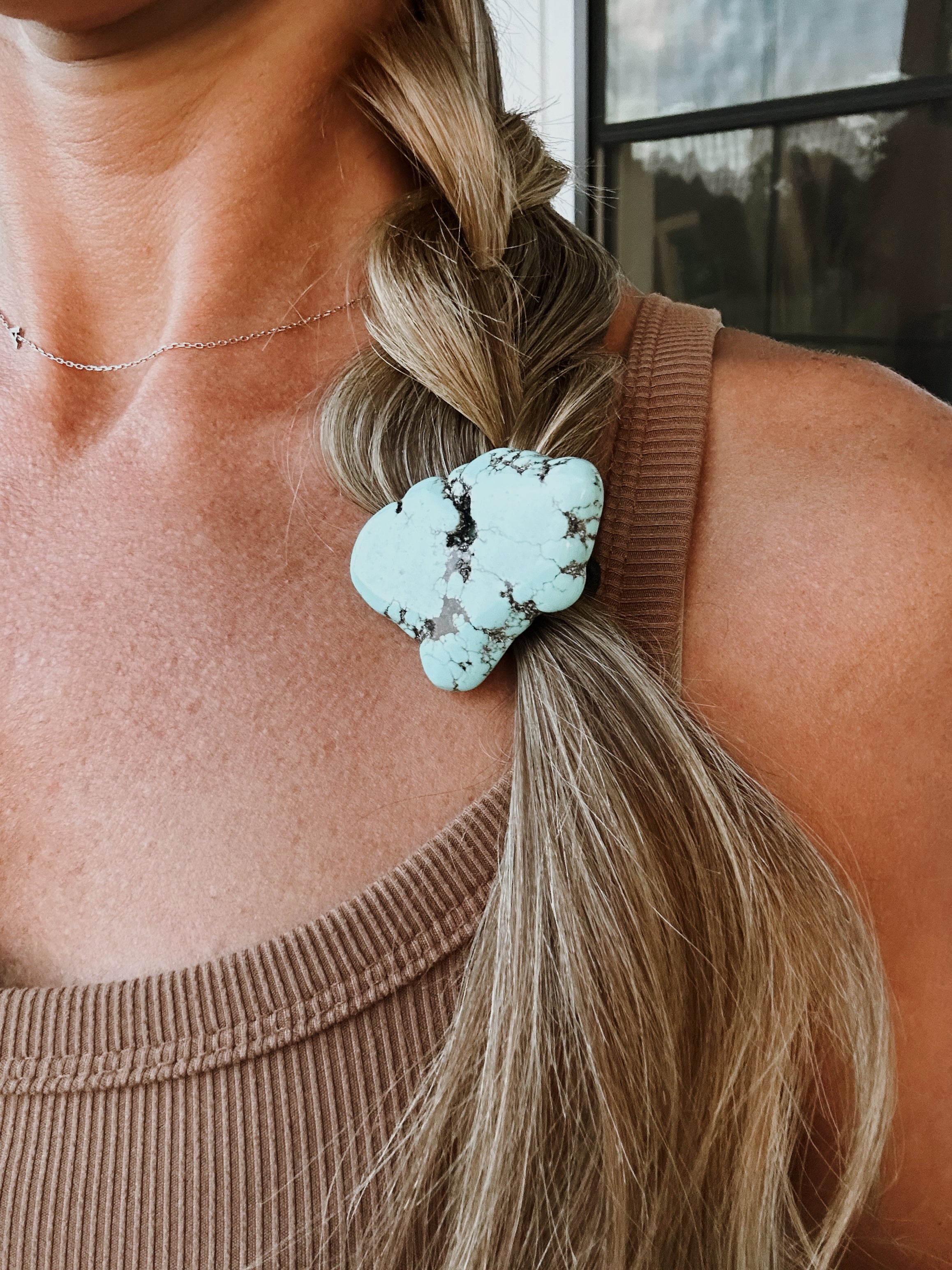 Turquoise Rock Ponytail Holder