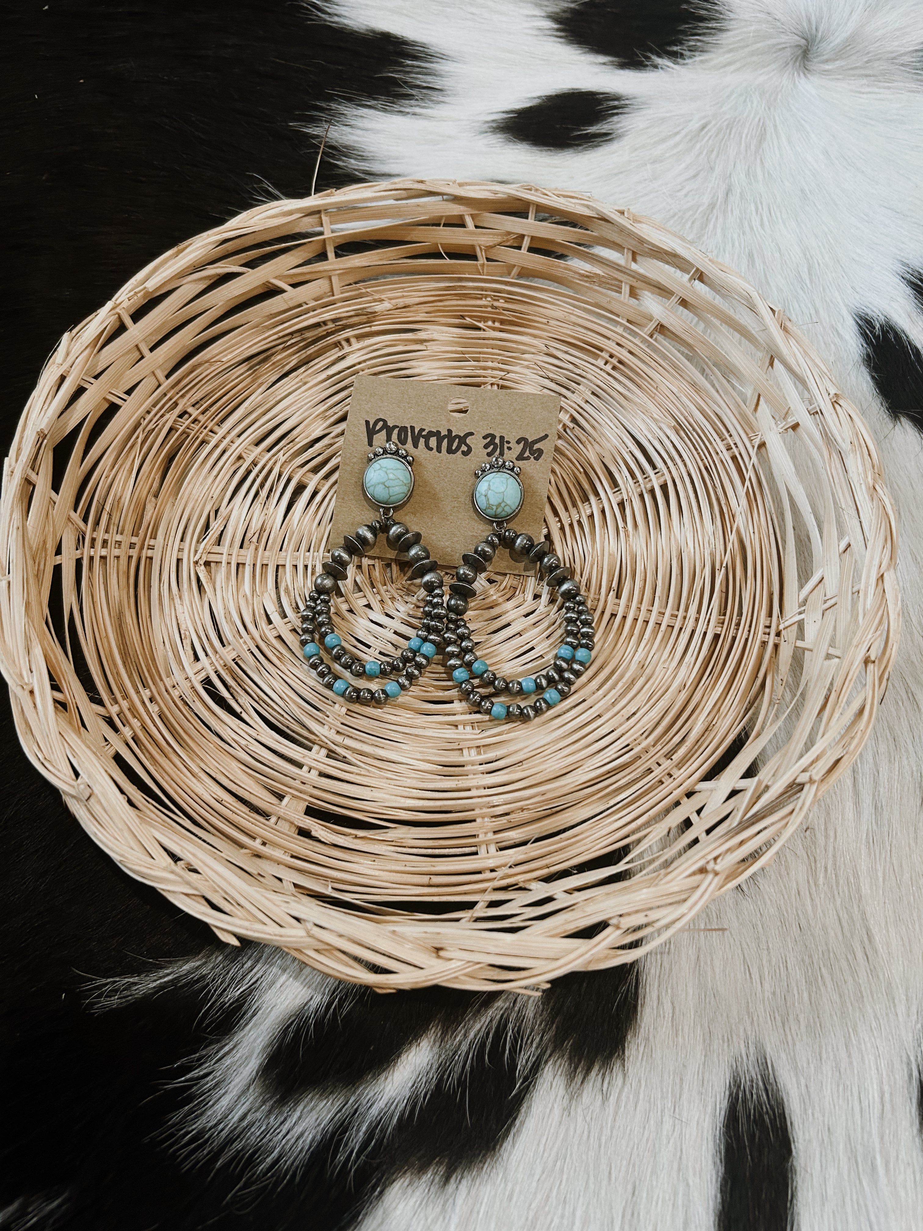 Turquoise and Pearl Earrings